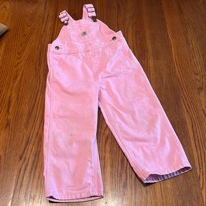 Toddler girls pink carhartt overalls 3t